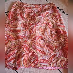 💥SALE💥Worthington Coral and Cream Paisley A-Line Skirt